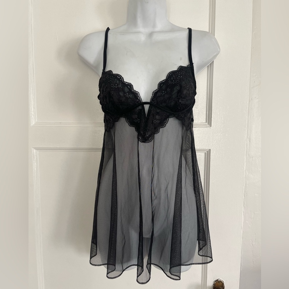 Victoria’s Secret sheer black slip dress